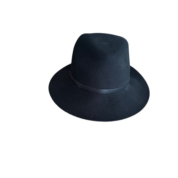 Rag & Bone Black Floppy Wool Fedora Hat Size 30/ L Stylish Chic - Picture 4 of 14
